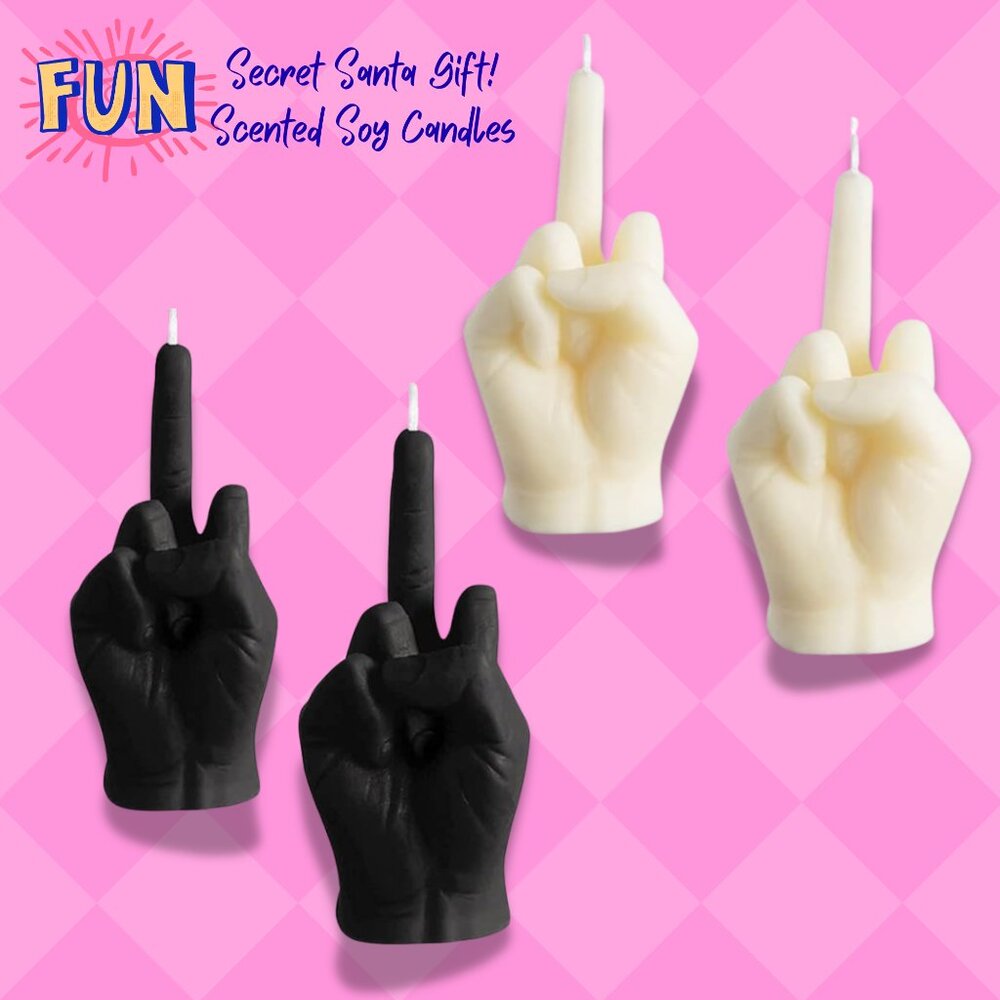 Middle Finger Scented Soy Based Insult Candles Gift Idea for Holiday, Office Etc